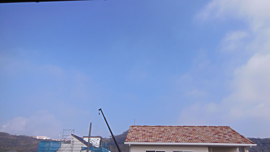 2015年2月17日（火）倉敷しのちゃんの空と雲、窓からの写真です。